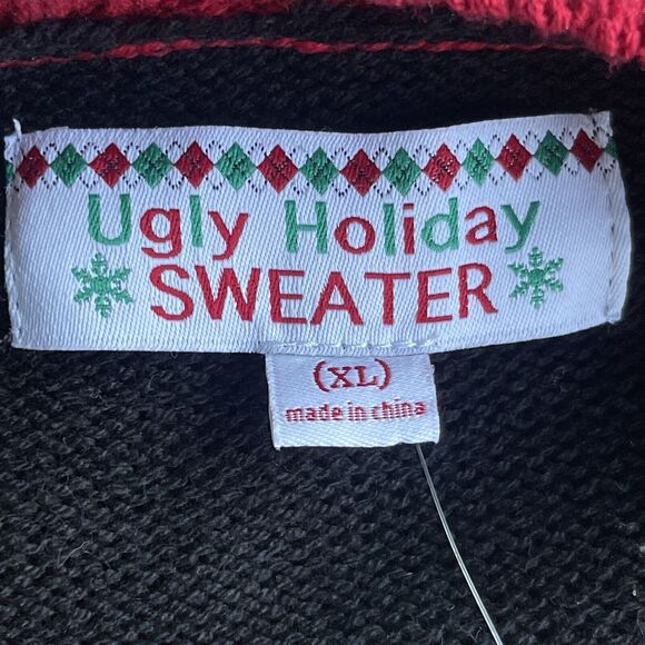 Ugly Holiday Sweater Adult Extra Large Christmas Reindeer Festive Multicolor NEW - Picture 4 of 11